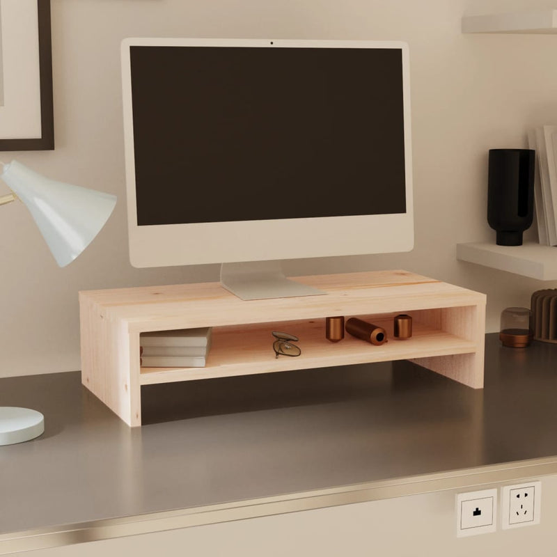 Monitor Stand 50x24x13 cm Solid Wood Pine Payday Deals