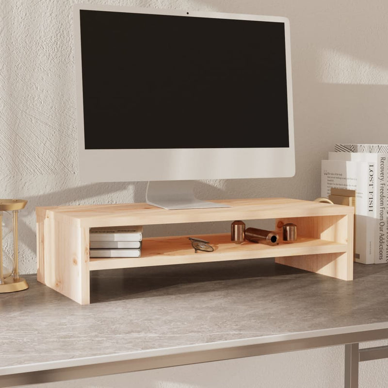 Monitor Stand 50x24x13 cm Solid Wood Pine Payday Deals