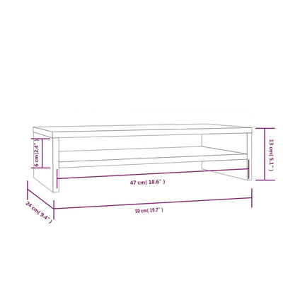 Monitor Stand 50x24x13 cm Solid Wood Pine Payday Deals