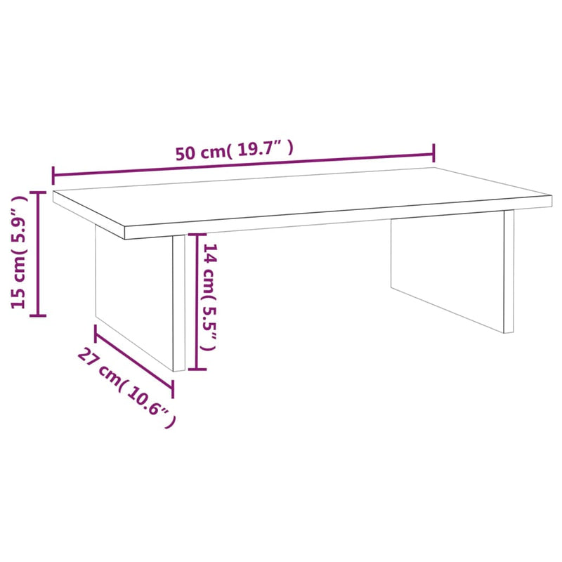 Monitor Stand 50x27x15 cm Solid Wood Pine Payday Deals