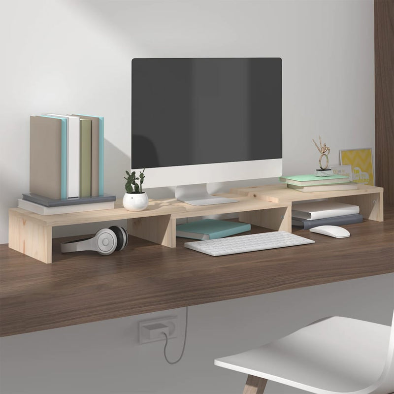 Monitor Stand 80x24x10.5 cm Solid Wood Pine Payday Deals