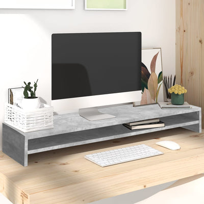 Monitor Stand Concrete Grey 100x24x13 cm Engineered Wood Payday Deals