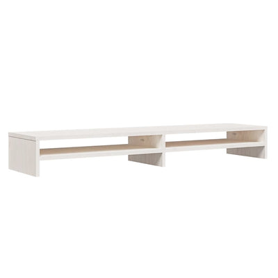 Monitor Stand White 100x24x13 cm Solid Wood Pine Payday Deals