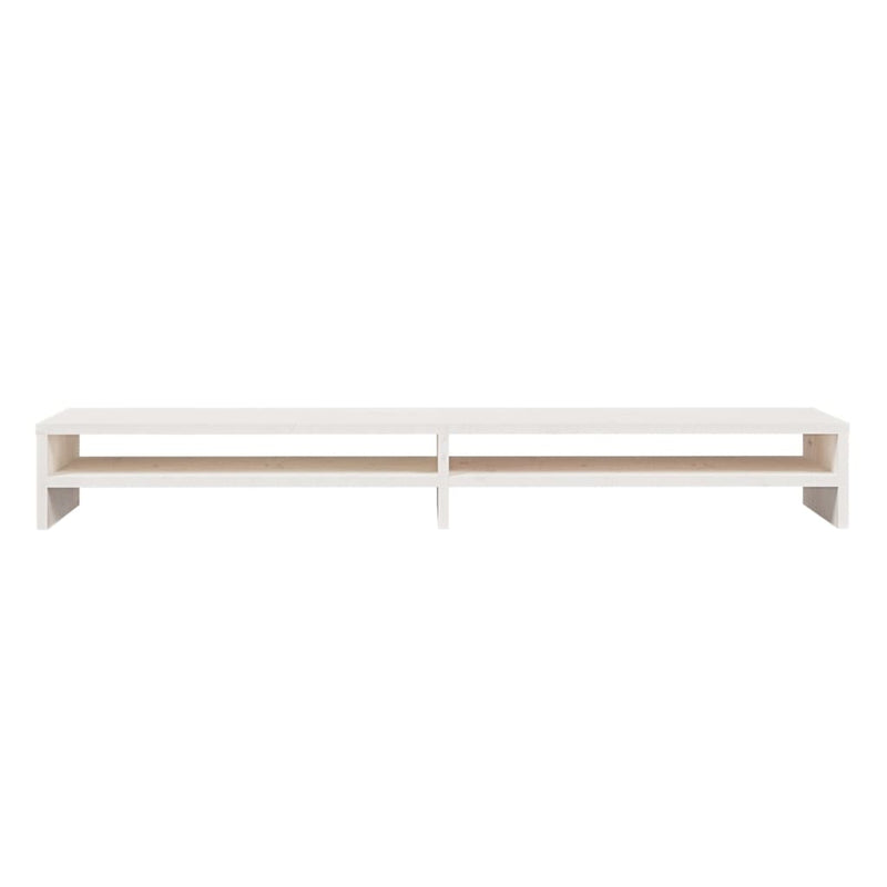 Monitor Stand White 100x24x13 cm Solid Wood Pine Payday Deals