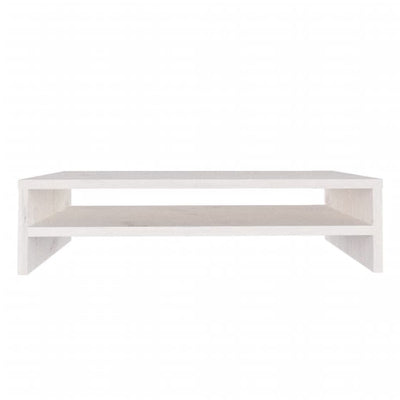 Monitor Stand White 50x24x13 cm Solid Wood Pine Payday Deals
