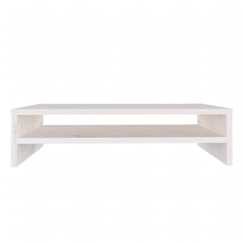 Monitor Stand White 50x24x13 cm Solid Wood Pine Payday Deals