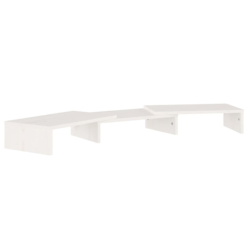 Monitor Stand White 80x24x10.5 cm Solid Wood Pine Payday Deals