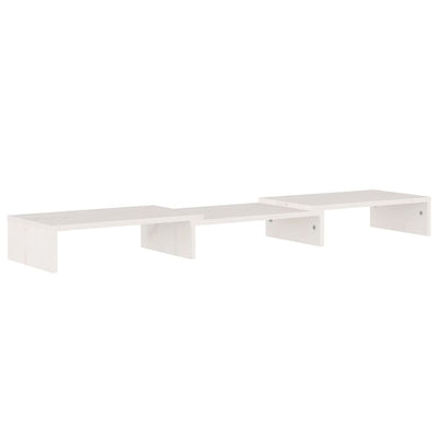 Monitor Stand White 80x24x10.5 cm Solid Wood Pine Payday Deals
