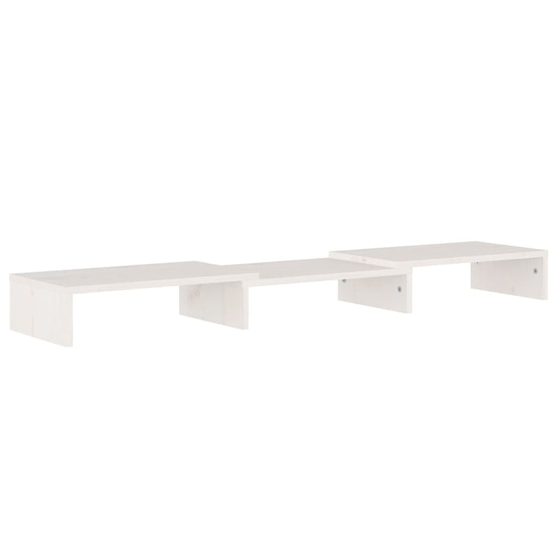 Monitor Stand White 80x24x10.5 cm Solid Wood Pine Payday Deals