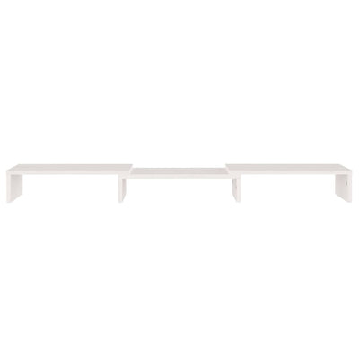 Monitor Stand White 80x24x10.5 cm Solid Wood Pine Payday Deals