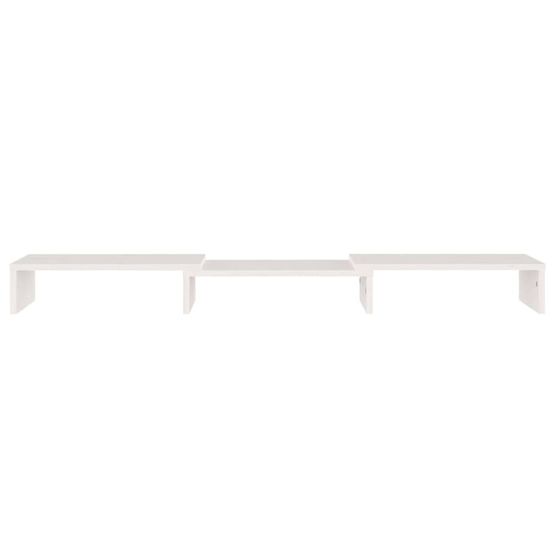 Monitor Stand White 80x24x10.5 cm Solid Wood Pine Payday Deals