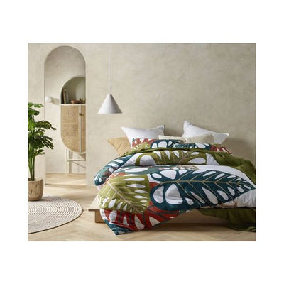 Monstera Digital Printed Cotton Quilt Cover Set by Accessorize King