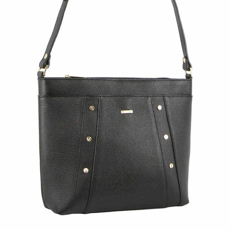 Morrissey Italian Genuine Leather Bag Cross Body Handbag Ladies iPad - Black Payday Deals