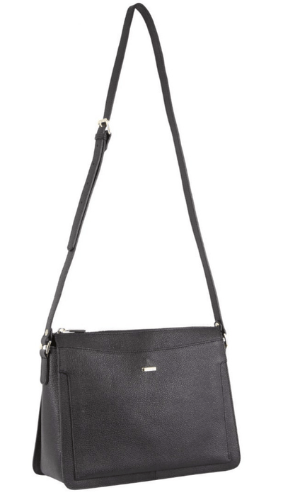 Morrissey Italian Structured Leather Cross Body Handbag Tote Bag (MO3162) - Black Payday Deals