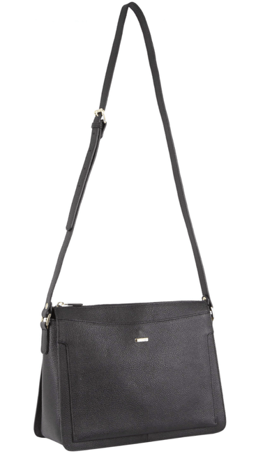 Morrissey Italian Structured Leather Cross Body Handbag Tote Bag (MO3162) - Black Payday Deals