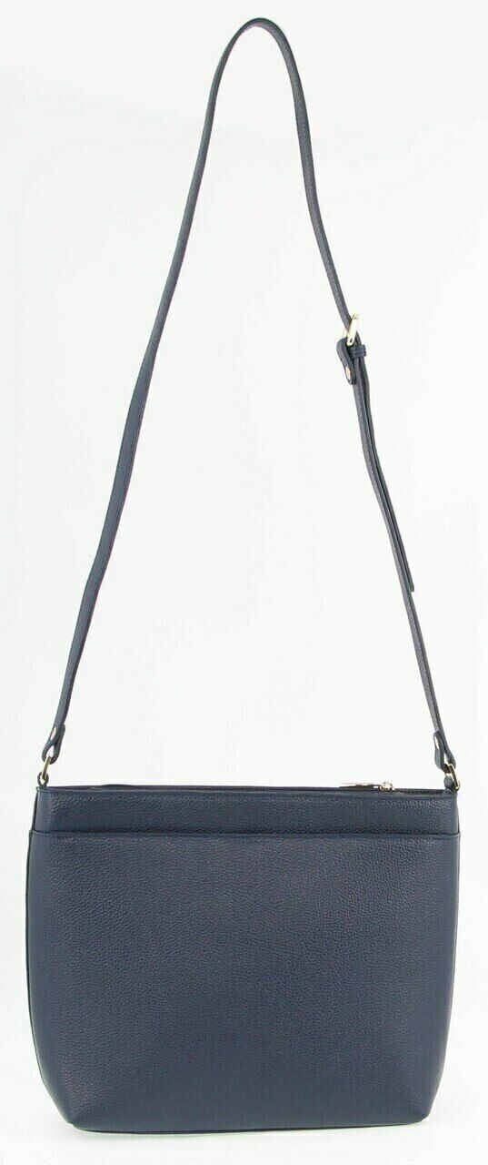 Morrissey Italian Womens Structured Leather Cross Body Handbag Bag Ladies - Navy Payday Deals