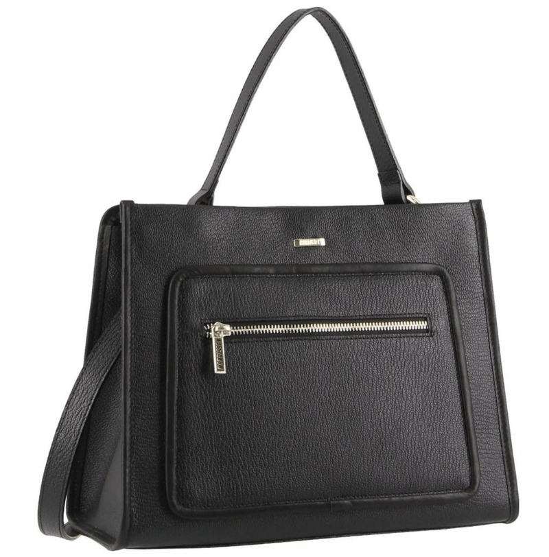 Morrissey Ladies Italian Structured Leather Tote Bag Handbag Womens - Black Payday Deals