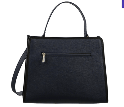 Morrissey Ladies Italian Structured Leather Tote Bag Handbag Womens - Navy Payday Deals