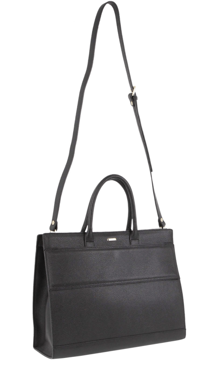 Morrissey Womens Italian Leather Laptop Bag Computer Tote Handbag - Black Payday Deals