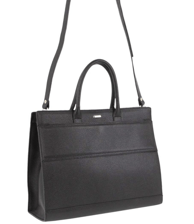 Morrissey Womens Italian Leather Laptop Bag Computer Tote Handbag - Black Payday Deals