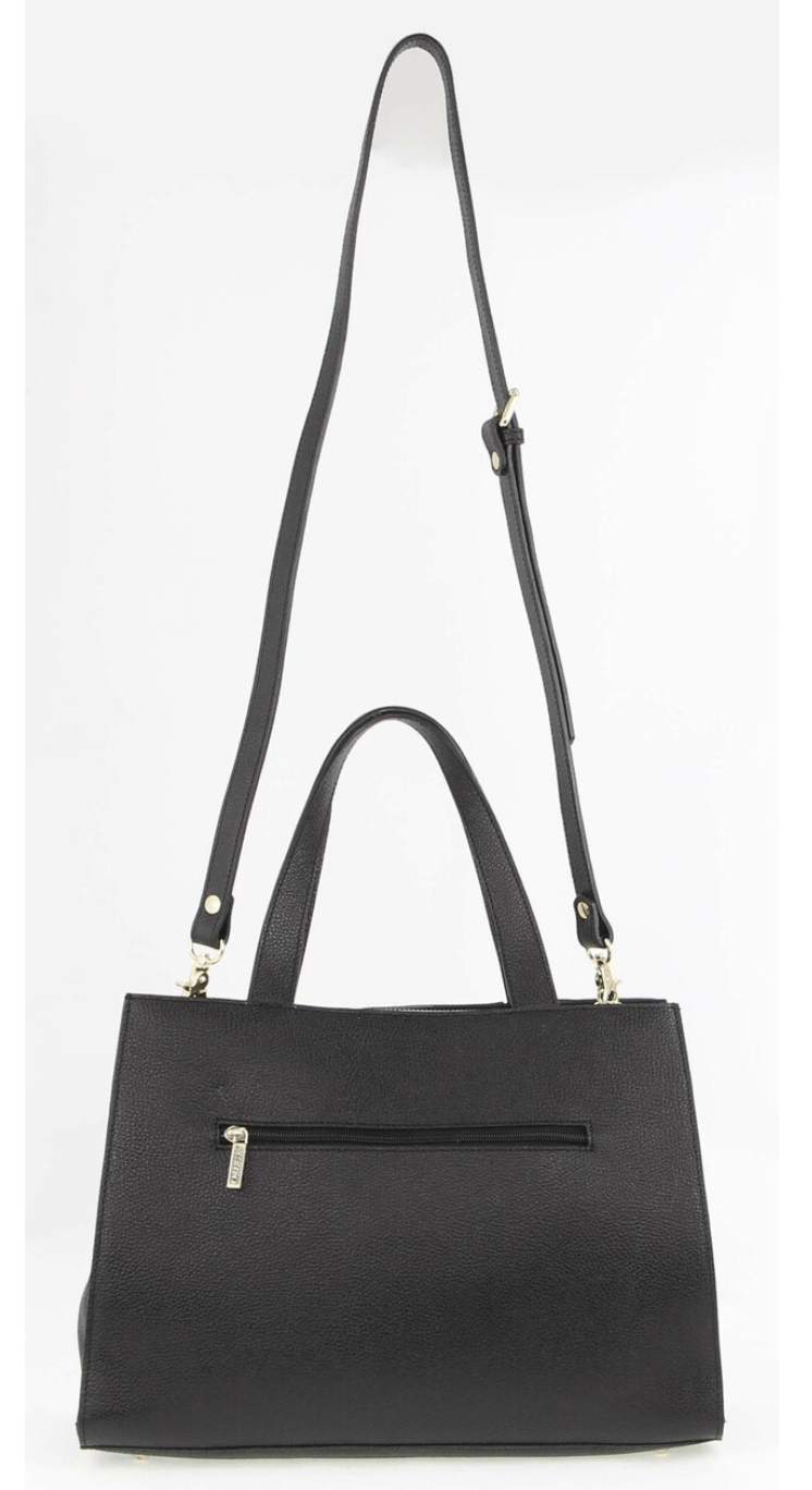 Morrissey Womens Italian Structured Leather Bag Tote Handbag Ladies - Black Payday Deals