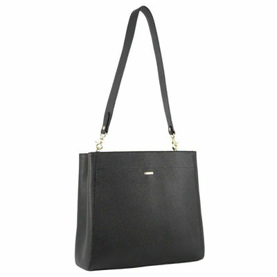 Morrissey Womens Italian Structured Leather Cross Body Bag Handbag Ladies - Black Payday Deals