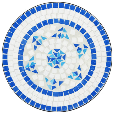Mosaic Bistro Set Blue and White Iron and Ceramic Payday Deals