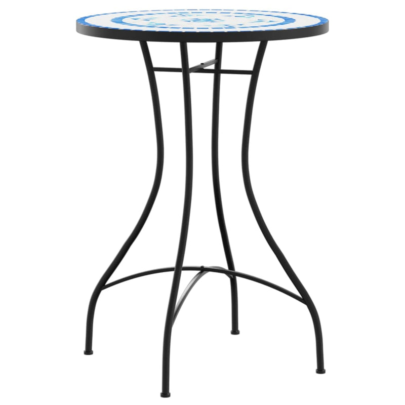 Mosaic Bistro Table Blue and White Ø50x70 cm Ceramic Payday Deals