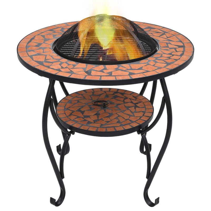 Mosaic Fire Pit Table Terracotta 68 cm Ceramic Payday Deals