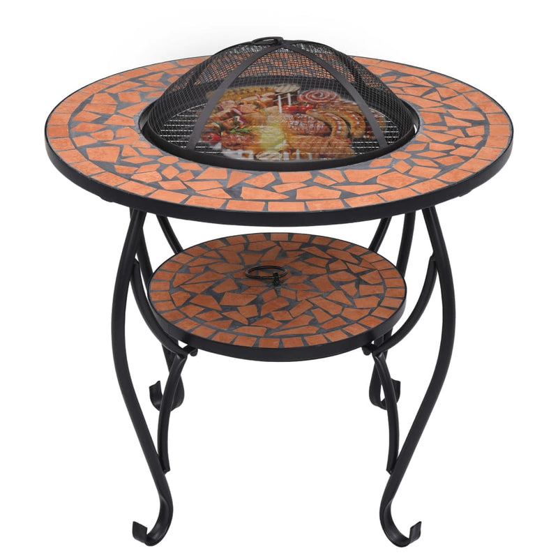Mosaic Fire Pit Table Terracotta 68 cm Ceramic Payday Deals