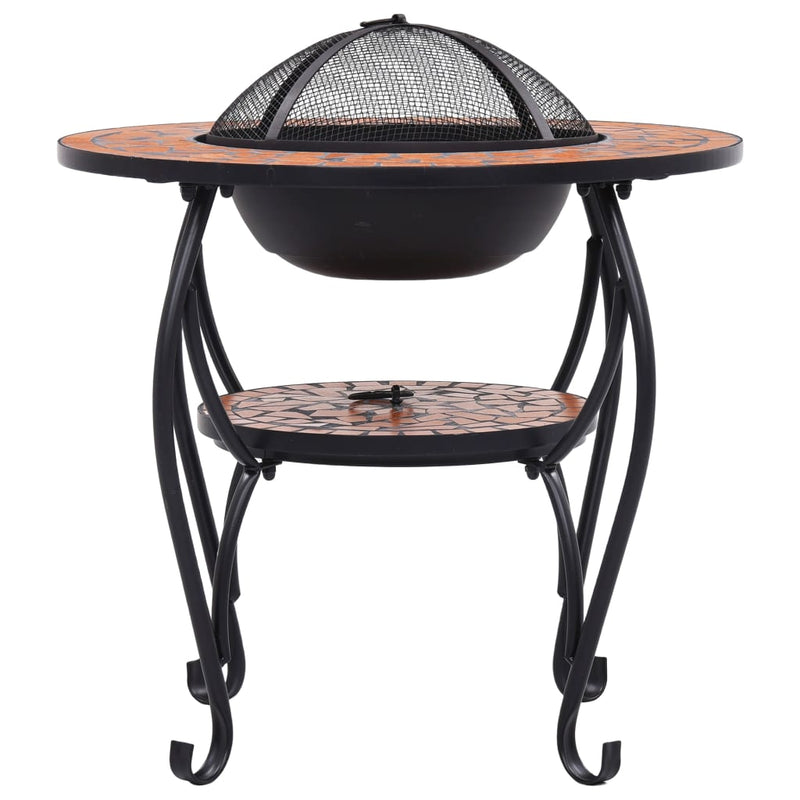 Mosaic Fire Pit Table Terracotta 68 cm Ceramic Payday Deals