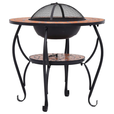 Mosaic Fire Pit Table Terracotta 68 cm Ceramic Payday Deals
