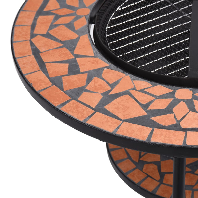 Mosaic Fire Pit Table Terracotta 68 cm Ceramic Payday Deals