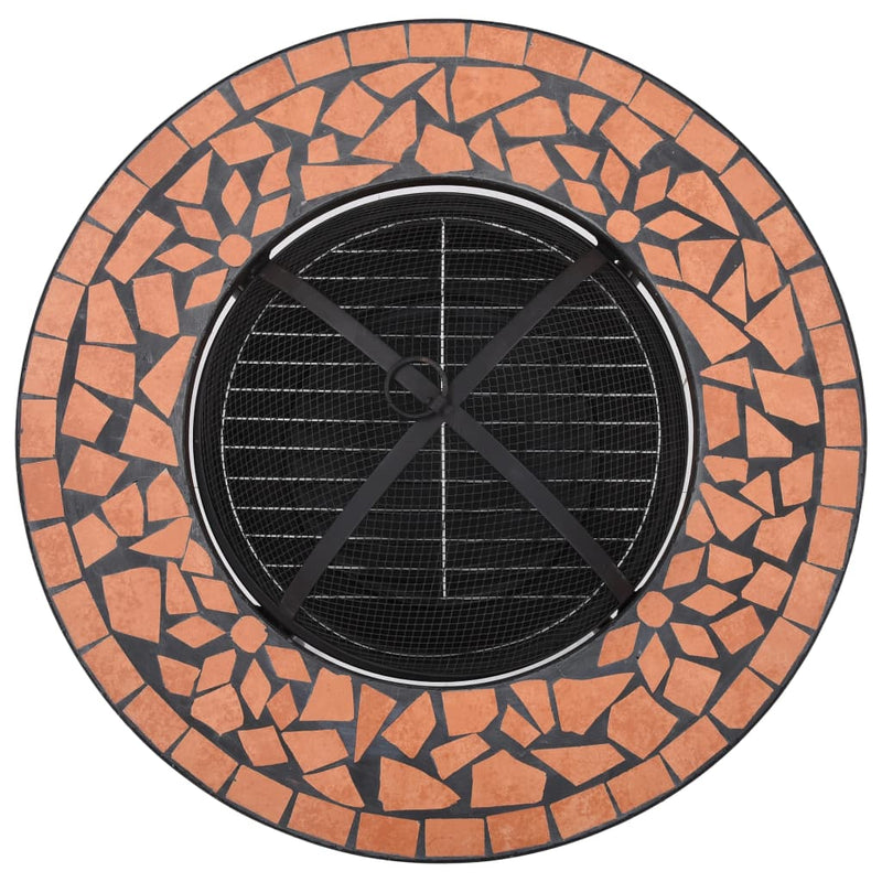 Mosaic Fire Pit Table Terracotta 68 cm Ceramic Payday Deals