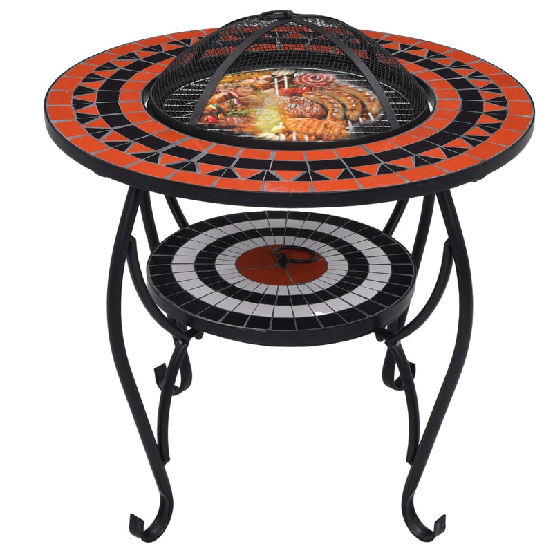 Mosaic Fire Pit Table Terracotta and White 68 cm Ceramic Payday Deals