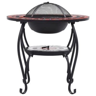 Mosaic Fire Pit Table Terracotta and White 68 cm Ceramic Payday Deals