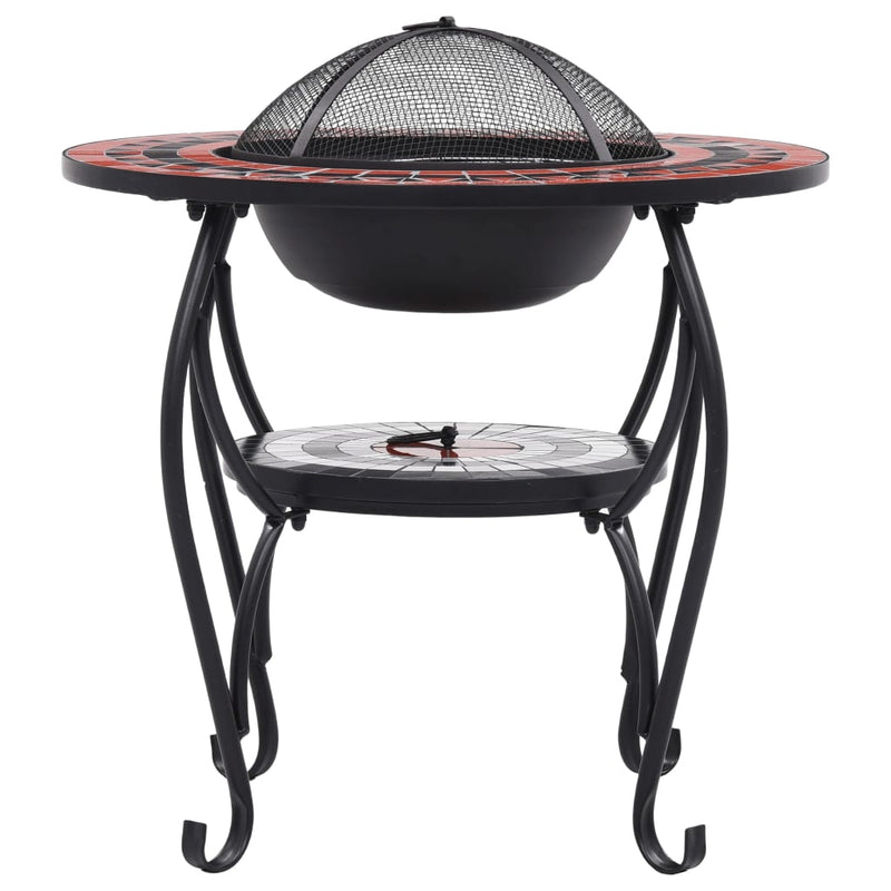 Mosaic Fire Pit Table Terracotta and White 68 cm Ceramic Payday Deals