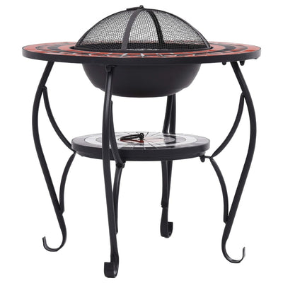 Mosaic Fire Pit Table Terracotta and White 68 cm Ceramic Payday Deals
