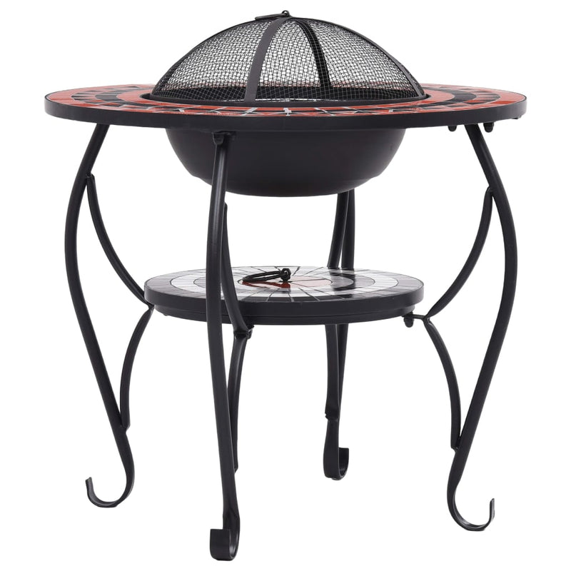 Mosaic Fire Pit Table Terracotta and White 68 cm Ceramic Payday Deals