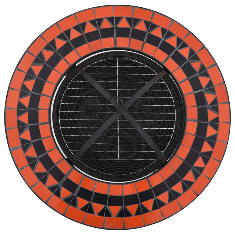 Mosaic Fire Pit Table Terracotta and White 68 cm Ceramic Payday Deals