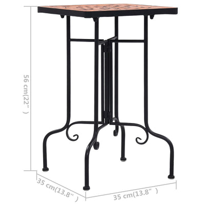 Mosaic Side Table Terracotta Ceramic Payday Deals