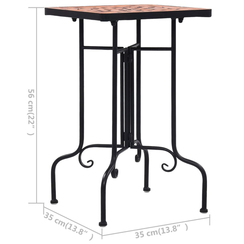 Mosaic Side Table Terracotta Ceramic Payday Deals
