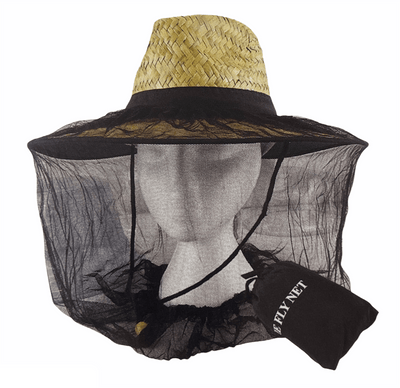 Mosquito Hat Net Head Protector Bee Bug Mesh Insect Mozzie Fishing Fly - Black