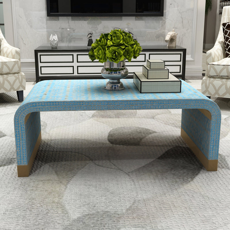 MOTHER OF PEARL MEDITERRANEAN BREEZE LOW PROFILE COFFEE TABLE Payday Deals