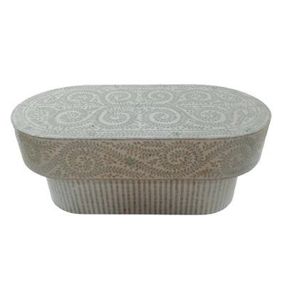 MOTHER OF PEARL SERENITY OVAL PEARL COFFEE TABLE Payday Deals