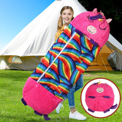 Mountview Sleeping Bag Child Pillow Kids Bags Happy Napper Gift Unicorn 135cm S Payday Deals