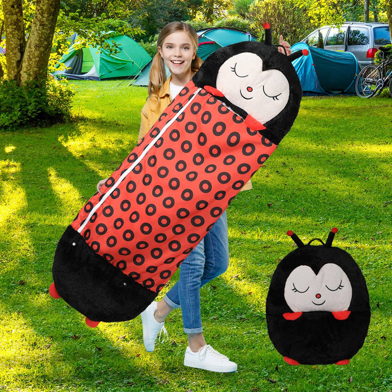 Mountview Sleeping Bag Child Pillow Stuffed Toy Kids Gift Toy Ladybug 135cm S Payday Deals
