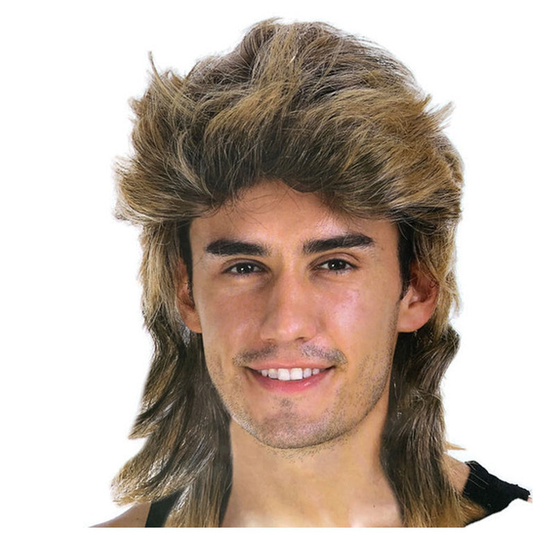 Mullet Wig Hair Costume Party Dress Up 70s 80s Aussie Bogan Rock - Golden Blonde Payday Deals