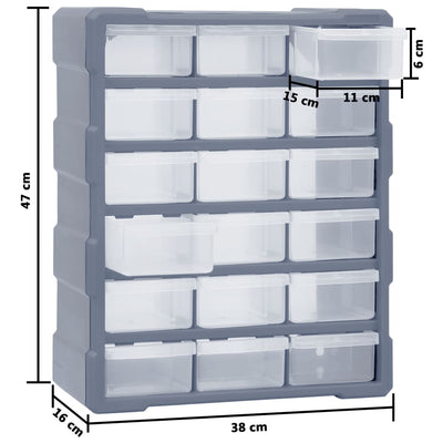 Multi-drawer Organiser with 18 Middle Drawers 38x16x47 cm Payday Deals