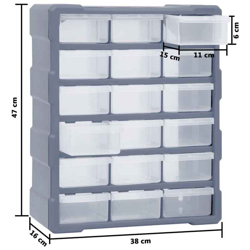 Multi-drawer Organiser with 18 Middle Drawers 38x16x47 cm Payday Deals